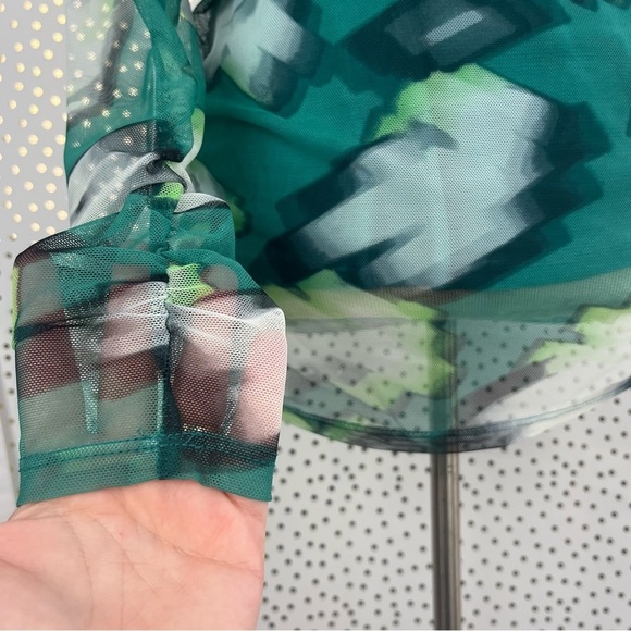 DKNY Mesh Abstract Long Sleeve Top - Picture 8 of 12